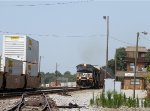 NS 9502 leads train 214 past Pomona tower